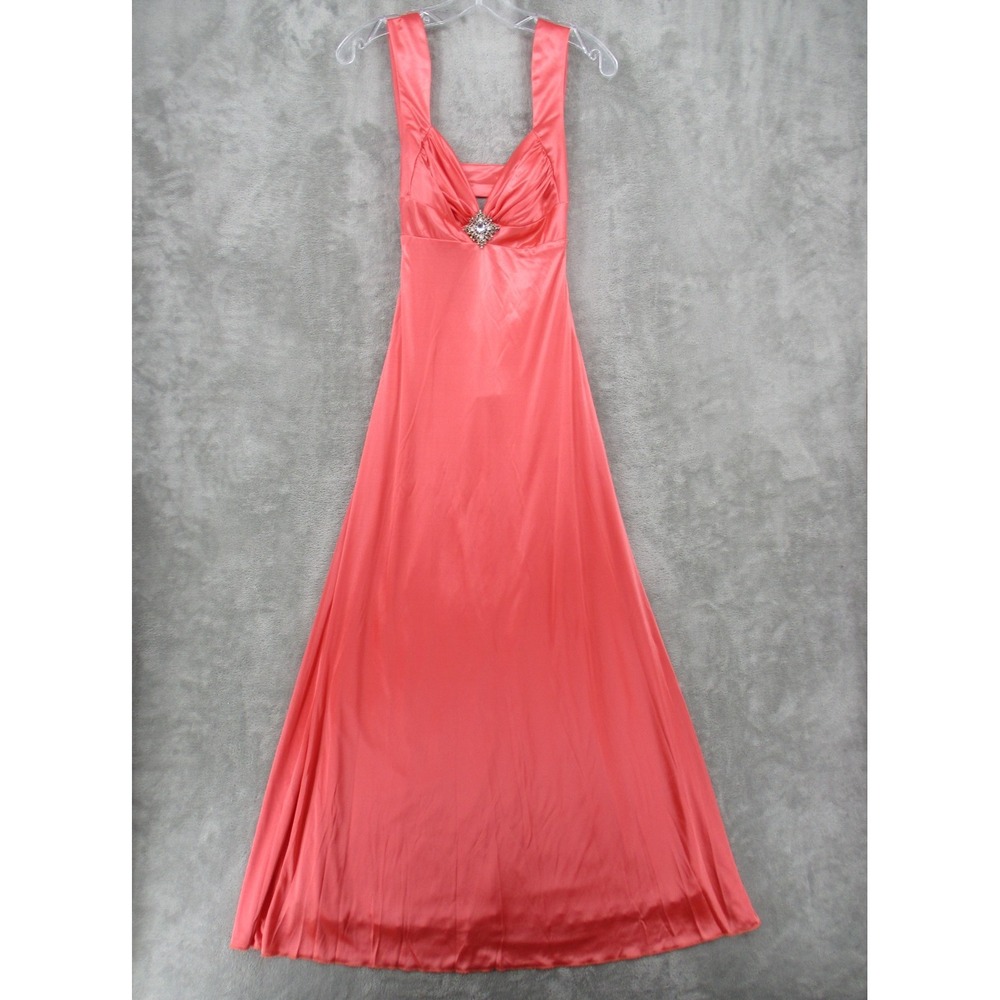 Vintage B Darlin Dress Juniors 3 Rhinestone Y2K Low Back 90s Babydoll Gown Fairy
